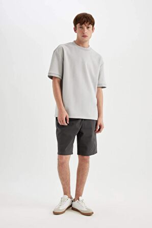 DeFacto Regular Fit Gabardin Bermuda Şort D2899AX24HSAR231