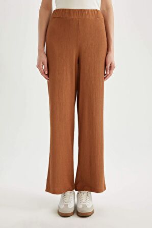 Wide Leg Düz Paça Bürümcük Pantolon	