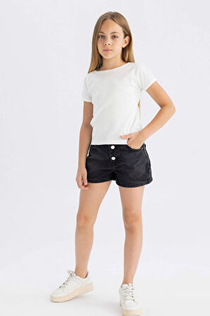 Kız Çocuk Mom Fit Jean Şort