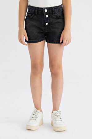 Kız Çocuk Mom Fit Jean Şort