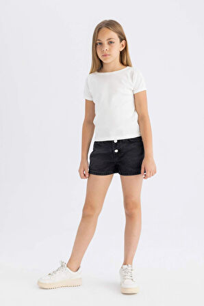 Kız Çocuk Mom Fit Jean Şort
