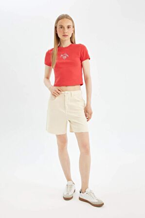 DeFacto Coool Regular Fit Normal Bel Kısa Paça Gabardin Şort D0964AX24SMER103