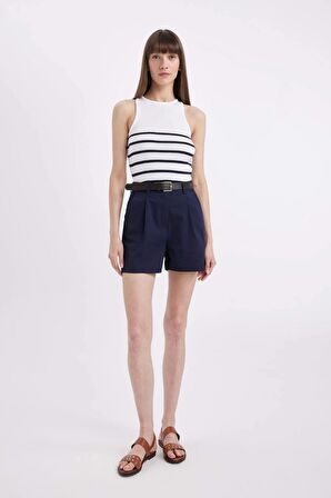 DeFacto Yüksek Bel Kısa Paça Şort D2603AX24SMNV240