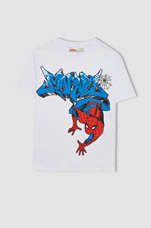 DeFacto Erkek Çocuk Marvel Spiderman Bisiklet Yaka Kısa Kollu Tişört D2103A824HSWT34