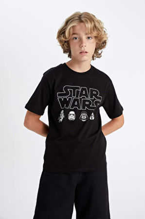 DeFacto Erkek Çocuk Star Wars Bisiklet Yaka Kısa Kollu Tişört D2101A824HSBK81