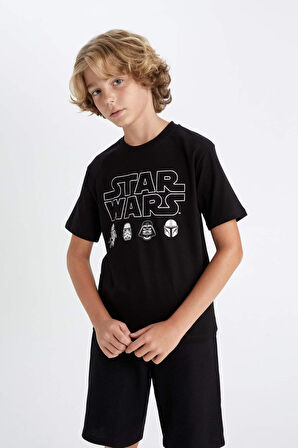 DeFacto Erkek Çocuk Star Wars Bisiklet Yaka Kısa Kollu Tişört D2101A824HSBK81