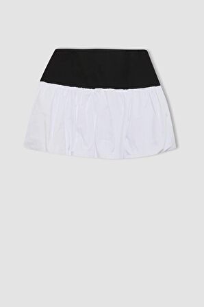 DeFacto Coool Balloon Fit Yüksek Bel Pamuk Astarlı Mini Etek D1329AX24SMWT32