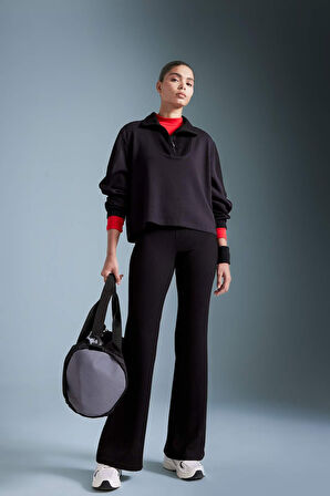 DeFactoFit Flare Fit İspanyol Paça Standart Boy Modal Sporcu Pantolon D0389AX24AUBK81
