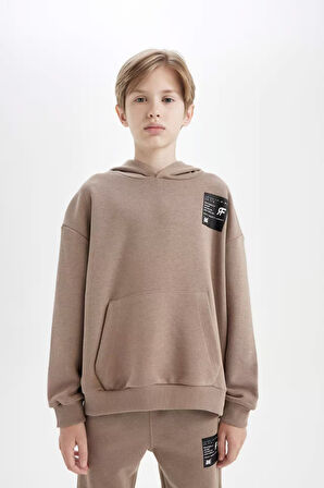 DeFacto Erkek Çocuk Oversize Geniş Kalıp Kapüşonlu Cepli Okul Sweatshirt D1644A824AUBN551