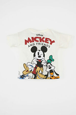 DeFacto Erkek Bebek Disney Mickey & Minnie Bisiklet Yaka Kısa Kollu Tişört D1477A524SMER98