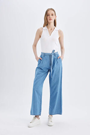 DeFacto Wide Leg Yüksek Bel Geniş Paça Uzun Jean Pantolon D2433AX24SMNM85