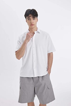 DeFacto Regular Fit Yazlık Pamuklu Kısa Kollu Gömlek D1902AX24HSWT34