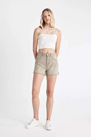 DeFacto Mom Fit Yüksek Bel Jean Şort D2191AX24HSNM55