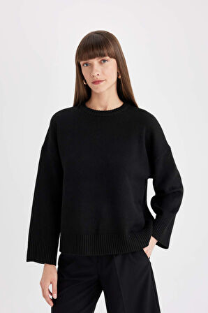 Oversize Fit Bisiklet Yaka Kazak