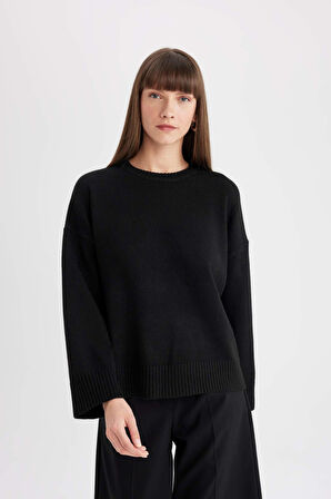 Oversize Fit Bisiklet Yaka Kazak