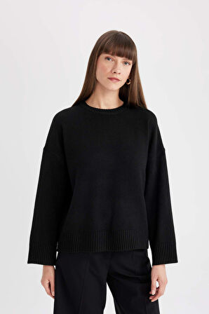 Oversize Fit Bisiklet Yaka Kazak