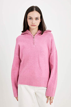 Oversize Fit Polo Yaka Triko Kazak