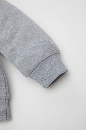 DeFacto Erkek Bebek 2'li Takım Bisiklet Yaka Baskılı Sweatshirt Üst Beli Lastikli Jogger Eşofman Altı D0723A524WNGR392