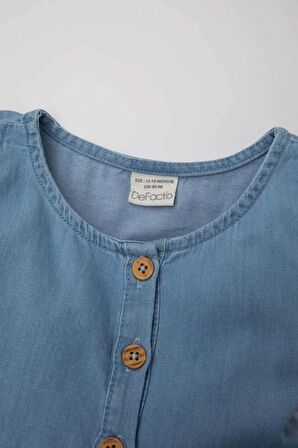 DeFacto Kız Bebek Kolsuz Jean Elbise C3576A524SMNM28