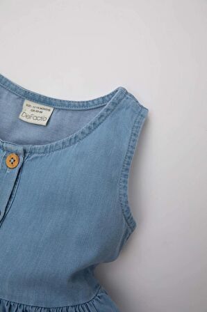 DeFacto Kız Bebek Kolsuz Jean Elbise C3576A524SMNM28
