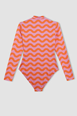 DeFacto Regular Fit Baskılı Sörf Mayo-Fall in Love D1071AXNSOG313