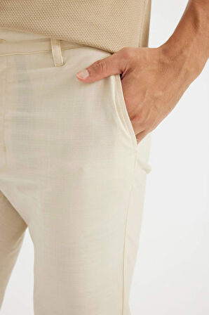 DeFacto Regular Fit Normal Kesim Yazlık Düz Paça Chino Kanvas Pantolon D1526AX24SMBG220