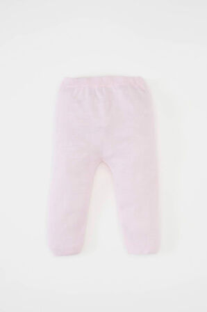 DeFacto Kız Bebek 3'lü Takım Bisiklet Yaka Basic Düz Triko Kazak Beli Lastikli Alt Bere C9763A524WNPN688