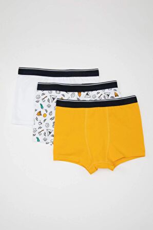 DeFacto Erkek Çocuk Desenli 3'lü Boxer C7755A824SMWT34