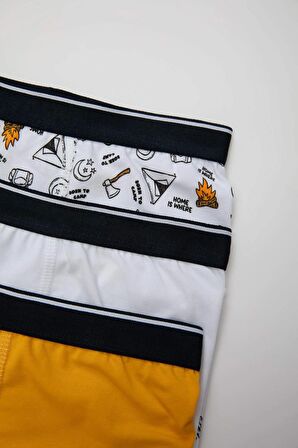 DeFacto Erkek Çocuk Desenli 3'lü Boxer C7755A824SMWT34