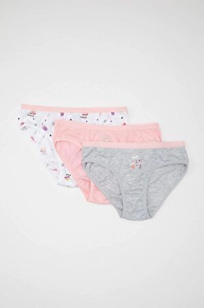 DeFacto Kız Çocuk 3'lü Slip Külot C7961A824SMWT34