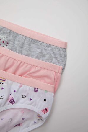 DeFacto Kız Çocuk 3'lü Slip Külot C7961A824SMWT34