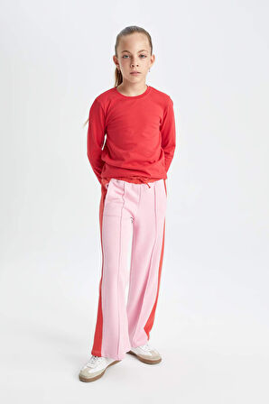 DeFacto Kız Çocuk Renk Bloklu Wide Leg Geniş Bol Paça Eşofman Altı C9673A824AUPN649