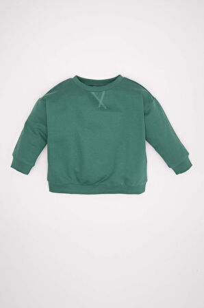 DeFacto Erkek Bebek %100 Pamuk Bisiklet Yaka Sweatshirt A7343A524AUGN754