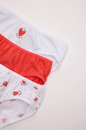 DeFacto Kız Çocuk Desenli 3'lü Slip Klüot C7958A824AUWT34