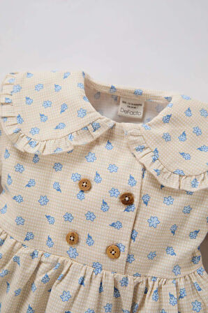 DeFacto Kız Bebek Çiçekli Uzun Kollu Twill Elbise D9568A525SPBG387