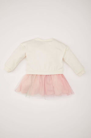 DeFacto Kız Bebek Barbie Uzun Kollu Tül Elbise D9584A525SPER233