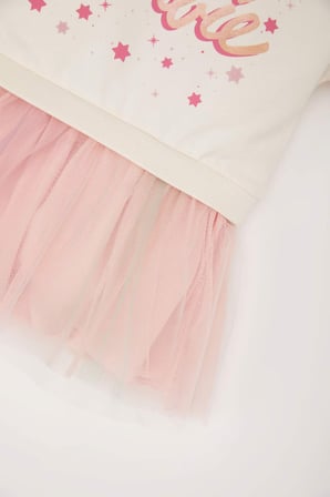 DeFacto Kız Bebek Barbie Uzun Kollu Tül Elbise D9584A525SPER233