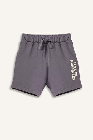 Erkek Bebek Beli Lastikli Baskılı Şort