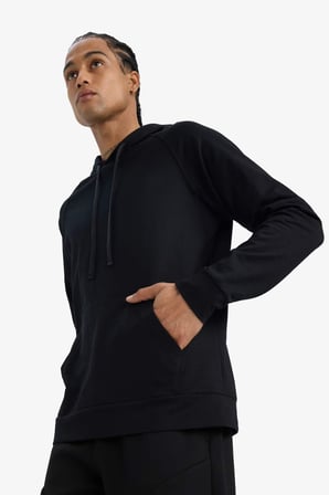 DeFactoFit Standart Fit Kapüşonlu Sporcu Sweatshirt D8014AX25SPBK81