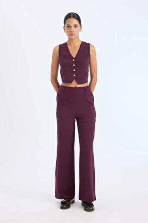 DeFacto Wide Leg Kumaş Pantolon Yüksek Bel Geniş Bol Paça E2365AX24AUBR238