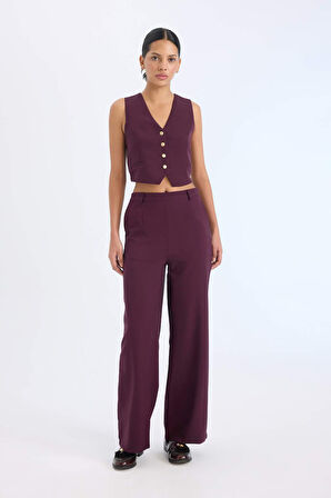 DeFacto Wide Leg Kumaş Pantolon Yüksek Bel Geniş Bol Paça E2365AX24AUBR238