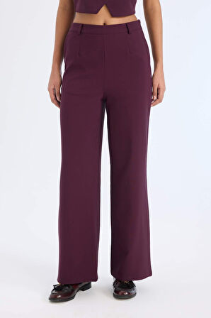 DeFacto Wide Leg Kumaş Pantolon Yüksek Bel Geniş Bol Paça E2365AX24AUBR238