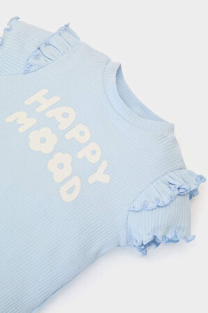 DeFacto Kız Bebek 2'li Takım Baskılı Kısa Kollu Fitilli Kaşkorse Tişört Beli Lastikli Alt A0457A525SMBE343