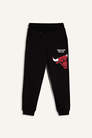 DeFacto Erkek Çocuk NBA Chicago Bulls Beli Paçası Lastikli Jogger Eşofman Altı D8016A824WNBK81