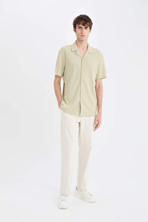 DeFacto 	Modern Fit Polo Yaka Dokulu Penye Kısa Kollu Gömlek C4125AX25SMKH439