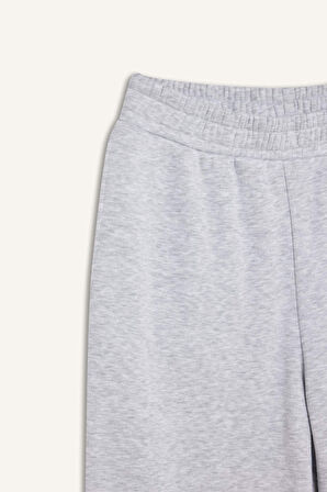 DeFacto Straight Fit Kalın Eşofman Altı Beli Lastikli Cepli Yüksek Bel Basic Düz B8571AX24WNGR93