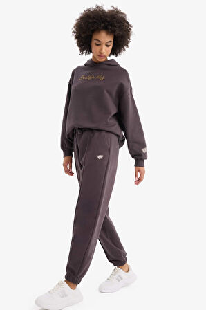 DeFactoFit NBA Brooklyn Nets Oversize Geniş Kalıp Çift Cepli Jogger Paça Standart Boy Kalın Sporcu Eşofman Altı D6154AX25SPAR223