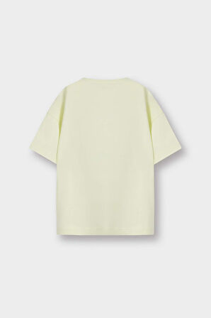 Erkek Bebek Bisiklet Yaka Baskılı Kısa Kollu Tişört