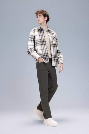 DeFacto Regular Fit Polo Yaka Kareli Flanel Uzun Kollu Gömlek E2763AX24WNBG193