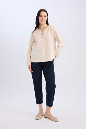 DeFacto Regular Fit Apaş Yaka Uzun Kollu Gömlek E0783AX25SPER230
